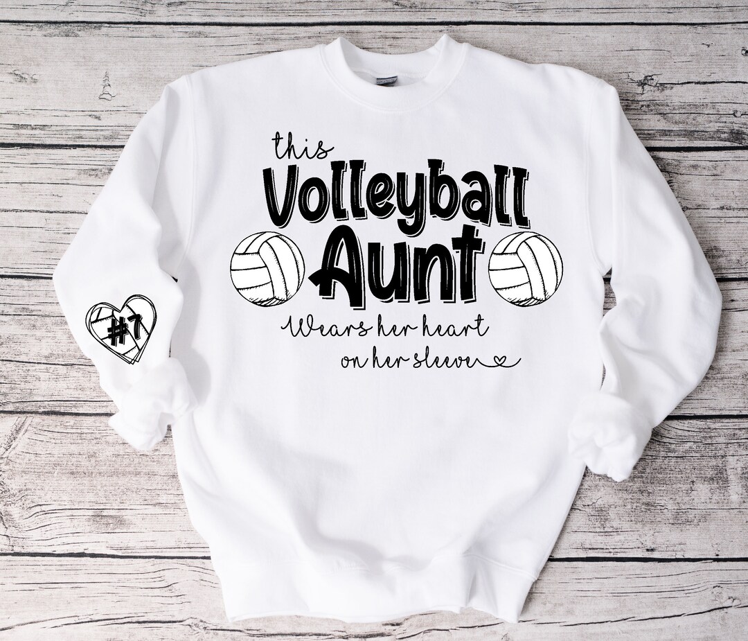 This Volleyball Aunt Wears Her Heart on Her Sleeve/ PNG/ DTF