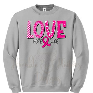 Love Hope Cure/ Breast Cancer/ Pink/ PNG/ Digital Download