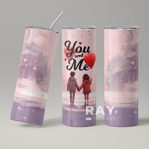 Valentine&#39;s day Tumbler, Gift for Her, Hearts Tumbler, Valentines Cup, Skinny Tumbler 20 oz Stainless steel tumbler, Valentine Love quote