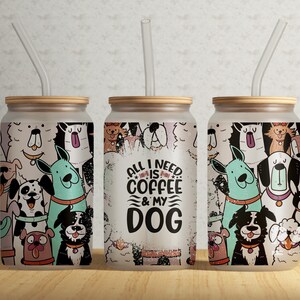 Life Is Better With Dog Glass Can Tumbler, 16 oz Libbey Glass Can, Cute Dog Faces, Beer Glass Cups, Dog Lover Gift Ideas, Puppy Dog Face