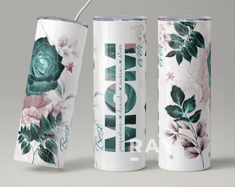 Mom Tumbler With Names, Mom Gift Personalized, Mom Tumbler Cup, Mom Gift From Kids, Mom Tumbler Cup Personalized, 20 oz Skinny Tumbler