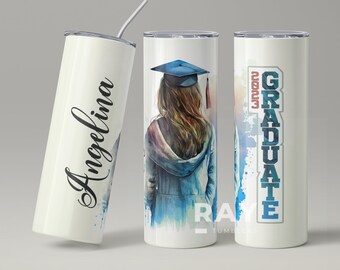 Personalisierte Klasse von 2026 Abschlussbecher, Aquarell Design, Geschenk für sie