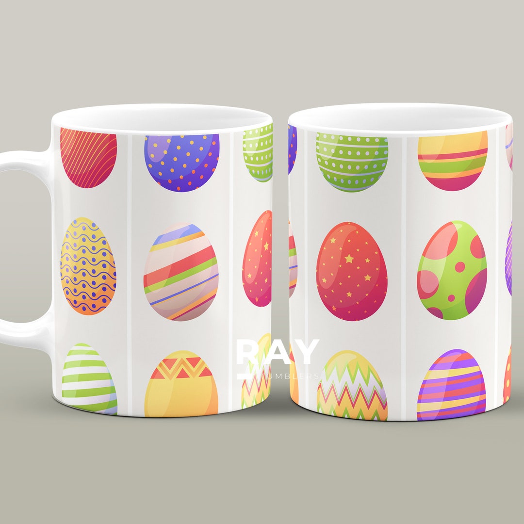 Easter Mug Design, Easter Egg Mug, Colorful Easter Eggs Coffee Mug, Easter Egg Pattern, 11 & 15