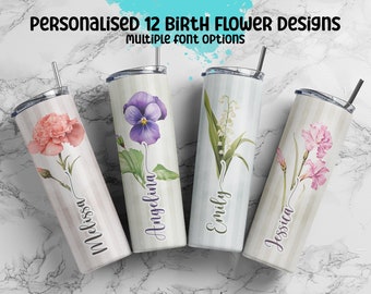 Vaso de flores de nacimiento personalizado Vaso personalizado con nombre Regalo para su regalo de cumpleaños Vaso de flores para regalo de dama de honor Vaso flaco de 20 oz