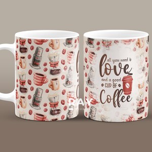 All You Need Is Love and A Good Cup Of Coffee Quote Mug, Coffee Mug, 11oz or 15oz Mug, Positive Gifts For Friends, Motivational Quote Mug