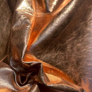 Himmering Copper Leather Side – Perfetto per progetti creativi. Fogli di vera pelle Nappa di alta qualità in color rame per lavori fai da te