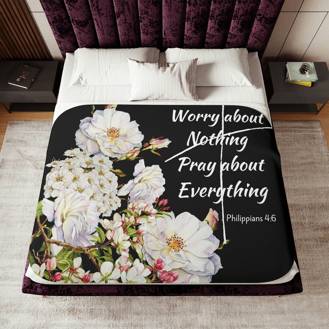 Pray Bible Verse Blanket, Bible Verses Throw, Gift for Grandma, Gift