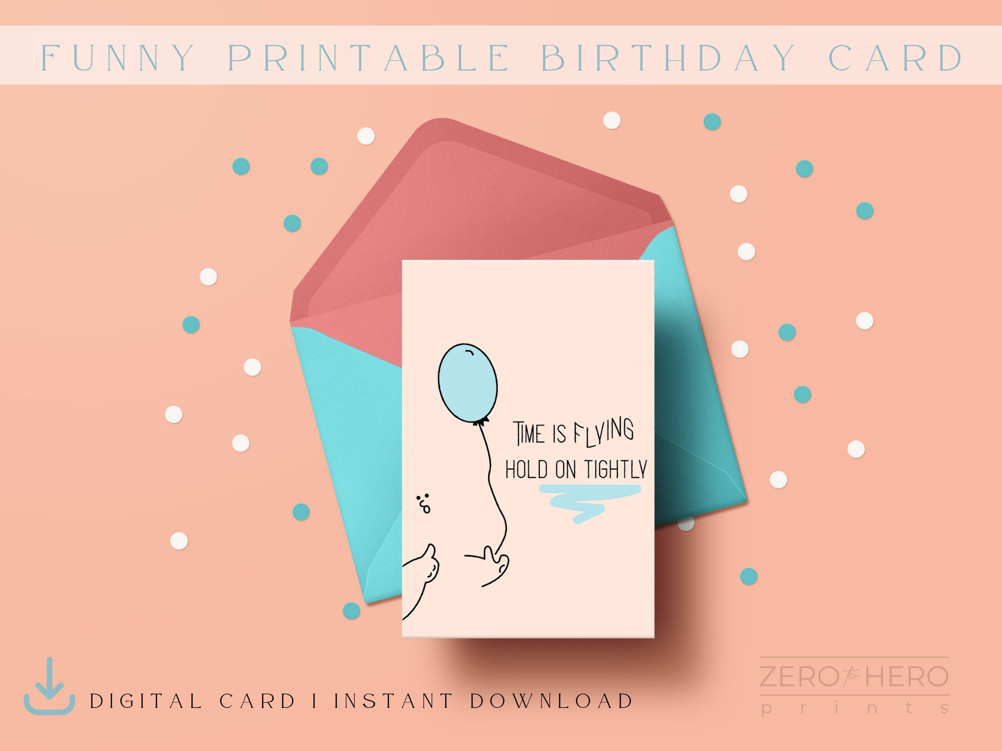 Printable Card Funny Printable Birthday Card Downloadable Birthday Card ...