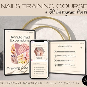 Acrylic Nails Training Course & Posts  | Nail Course E-Book Training Manual | Social media nails courses | DIY Editable nail Course Training