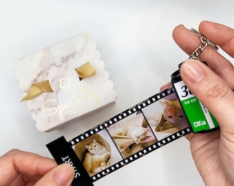 Film Roll Keychain, Photo Keyring, Film Roll gift, Anniversary gifts, Personalized Photo Keyring, Photo gift, camera roll keychain