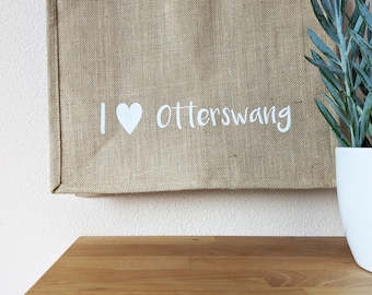 Jutetasche Tasche Beutel Einkaufstasche natur weiß weiße Schrift Personalisierbar Personalisiertes Geschenk