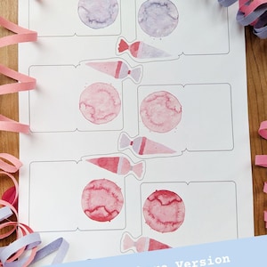 6 Namenkärtchen Namensschilder Papier Tischdeko Einschulung Erster Schultag rosa pink flieder Tischkarten