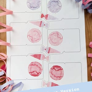 Descargar: tarjetas de lugar personalizables, etiquetas de nombre para inscripción escolar | Decoración de mesa amorosa para el inicio del cole o curso escolar en color rosa