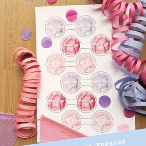 6 Schildchen für Strohhalme Papier Tischdeko Geburtstagsdeko Kindergeburtstag rosa lila pink personalisierbar