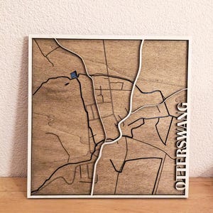 Dein Stadtplan als Wandbild aus Holz - Landkarte mit 3D Effekt | personalisierte Straßenkarte | Deine Stadt oder Geburtsort als Geschenk