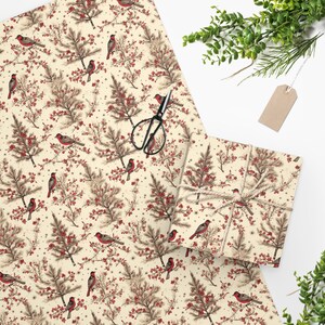 Vintage Christmas Wrapping Paper - Bird Wrapping Paper