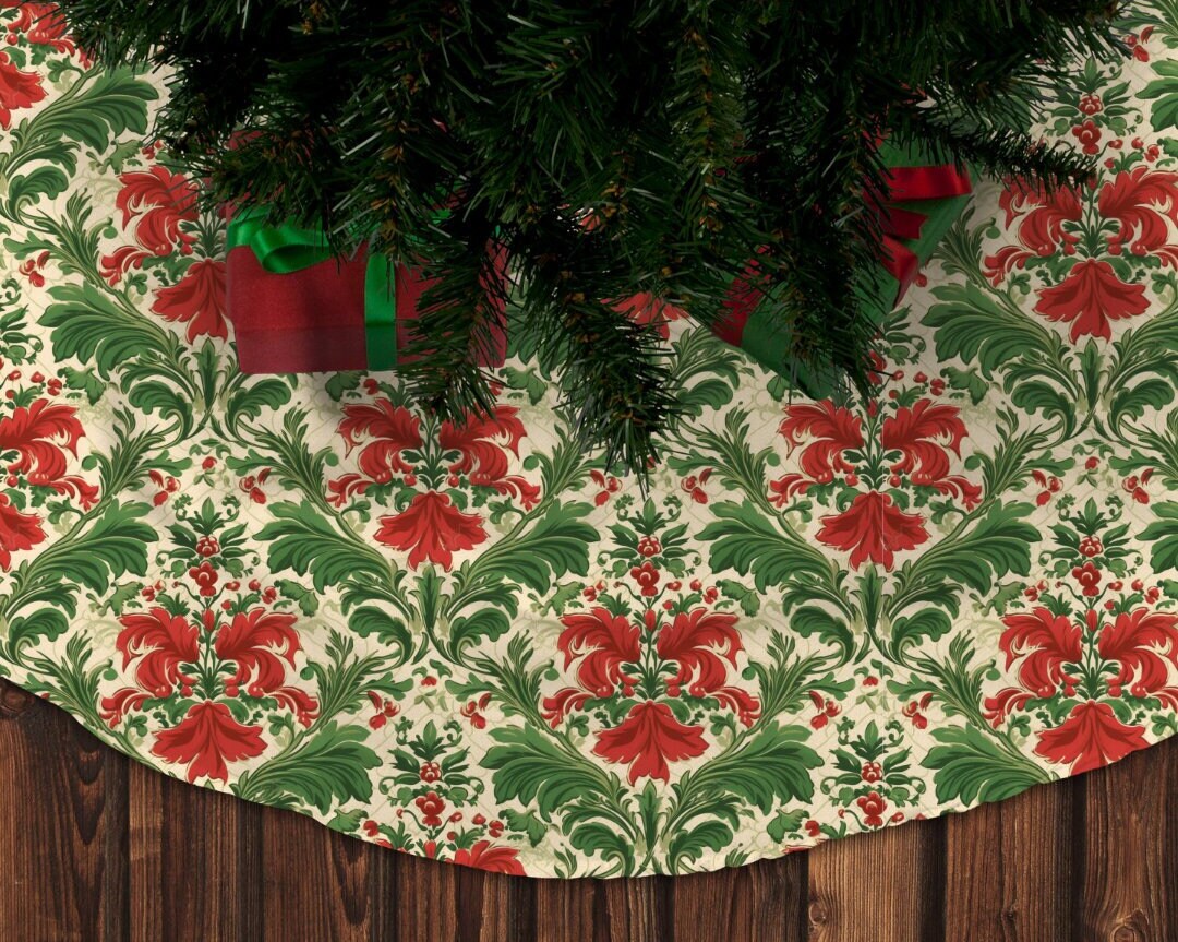 ヴィンテージクリスマスツリースカートのパターン - スカンジナビアの