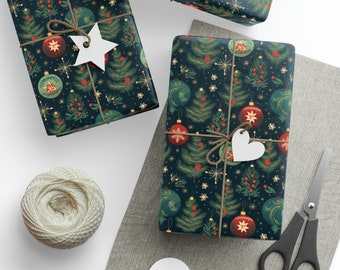 Vintage Christmas Wrapping Paper - Ornament Wrapping paper