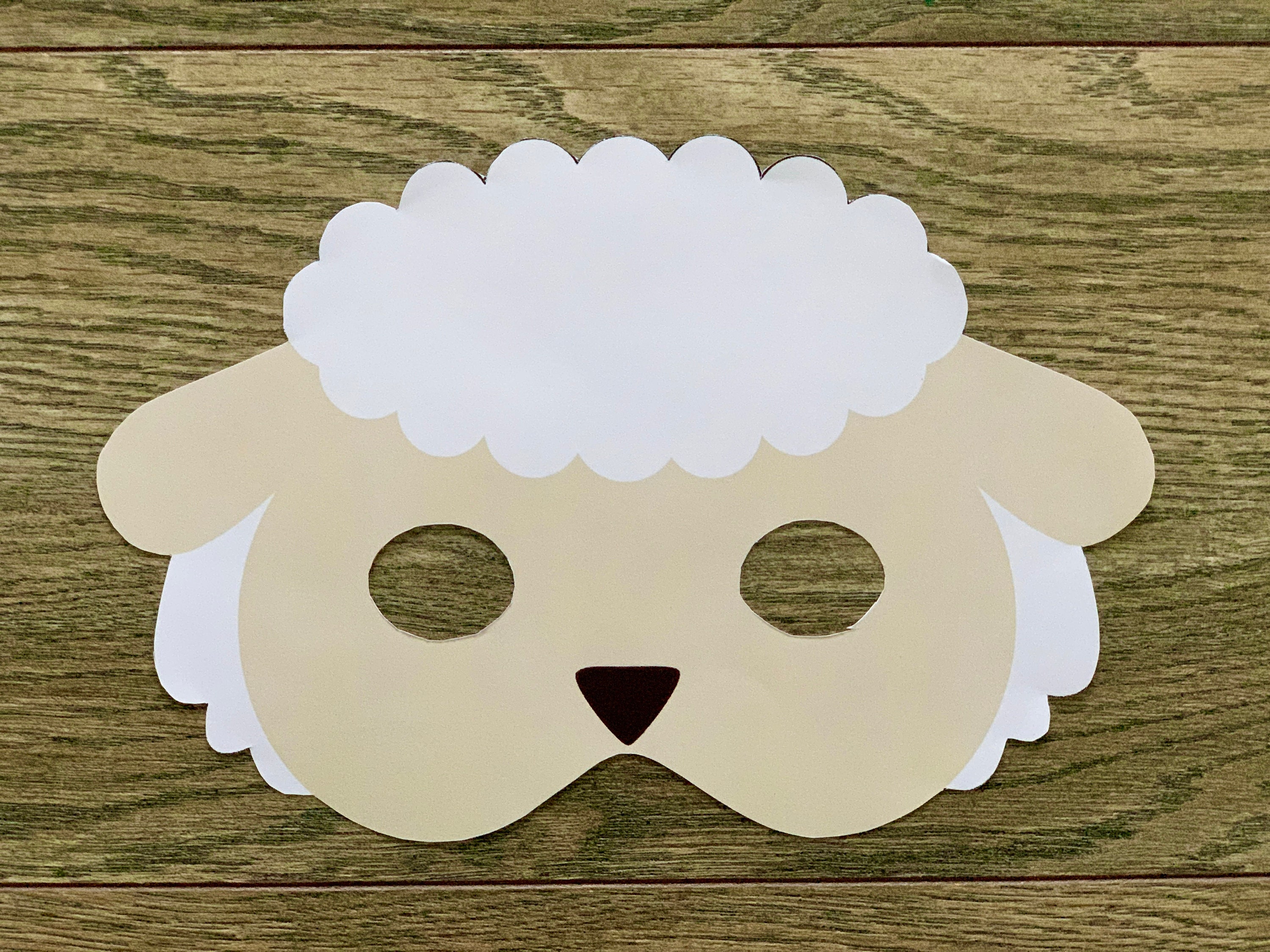 Sheep Paper Mask Kids Costume Farm Animal Sheep Party Mask Sheep Sheep Paper Mask Kids Costume Farm Animal Sheep Party Mask Sheep