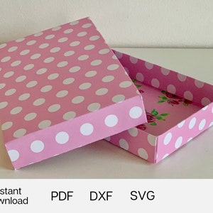 Gift box template - Instant download template - PDF, SVG, DXF