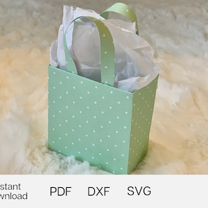 Small paper gifbag template - Instant download template - PDF, SVG, DXF - Perfect for birtdays, mothers day, fathers day or christmas gift