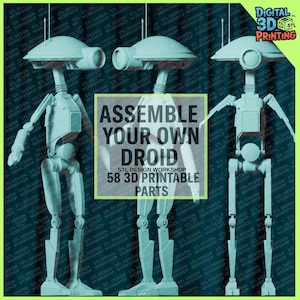 Mechanical Helper Droid STL – 3D Printable Model Kit with Movable Parts