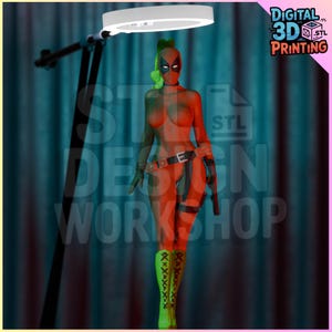 Lady Deadpool - STL Model for Resin Printer Figure 3D Printing - High Quality Diorama