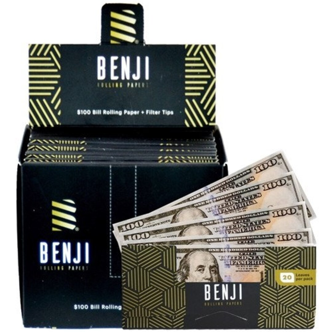 100 Dollar Bill Rolling Paper Benji's 20 Papers/ Pack 24pk Box - Etsy
