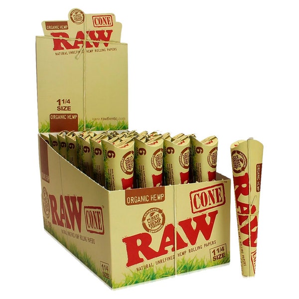 Raw 1.25 Organic Hemp Cones (6pk 1.25 Cones)