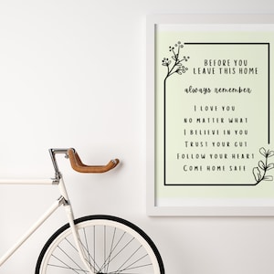 Prima di lasciare questa casa - Decorazioni da parete - Stampa digitale - Decorazioni per la casa - 3 opzioni