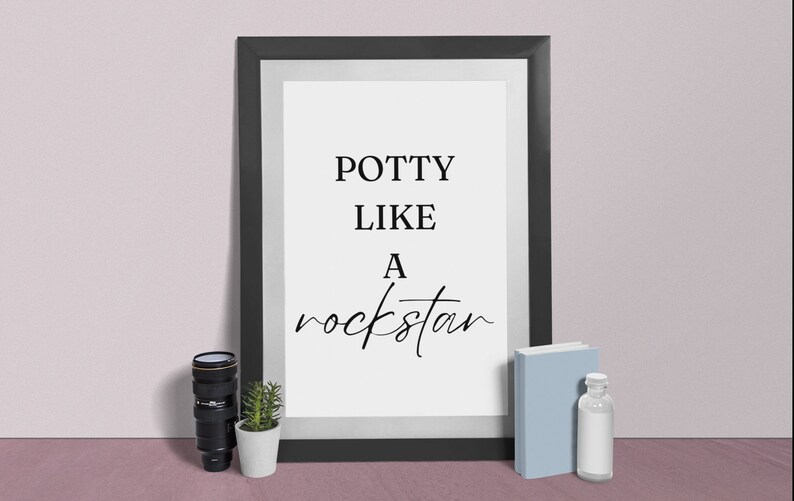 Potty Like a Rockstar Digital Download - Bathroom Wall Art - Etsy