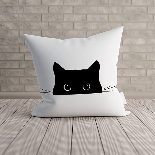 Black Cat Pillow Etsy