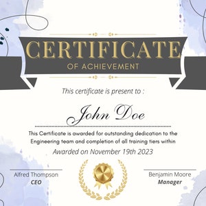 Certificate of Achievement Template - 10 Different Colors