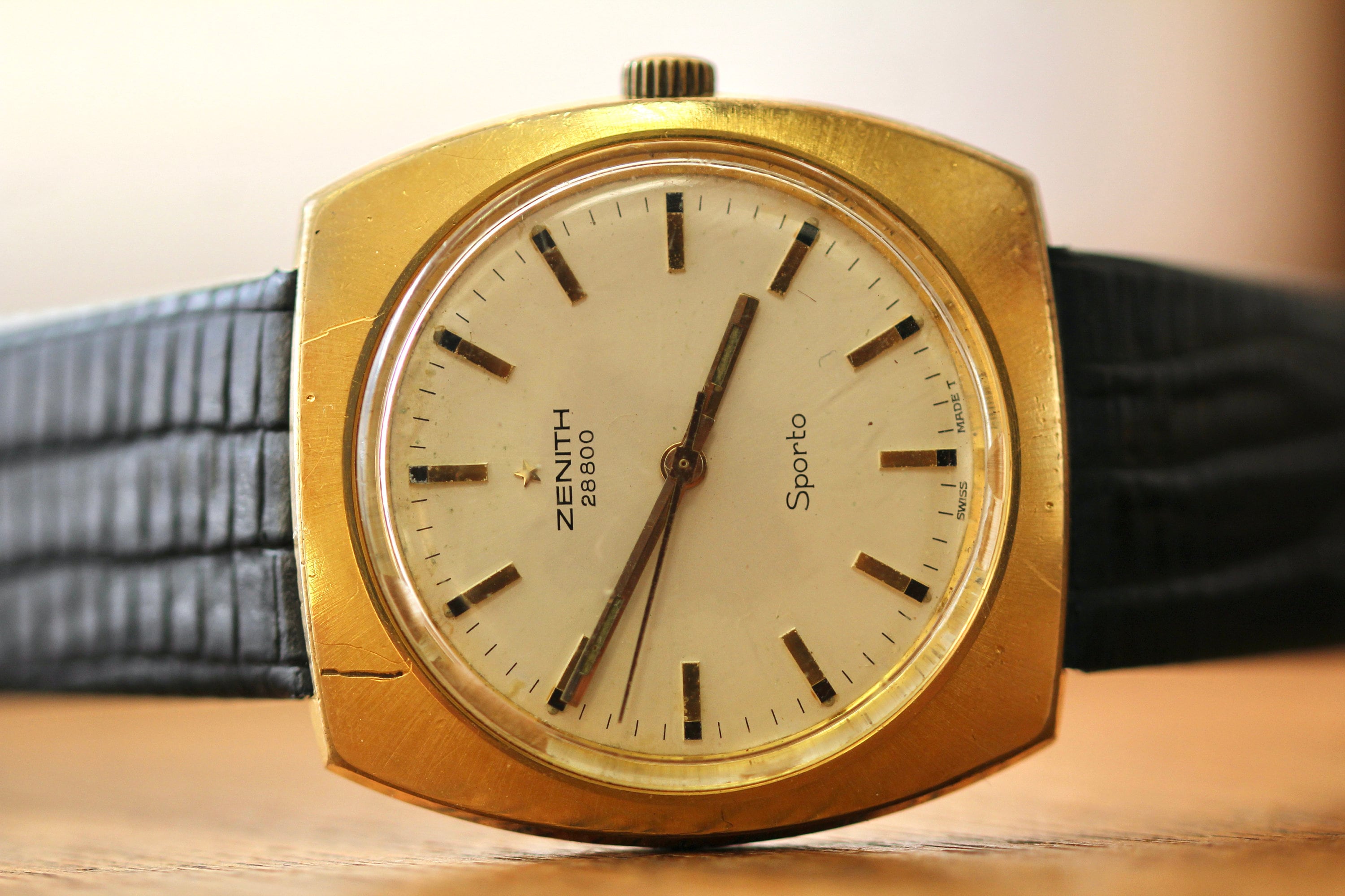 1970s Vintage Zenith Sporto Gold Plated Gents Mechanical Watch