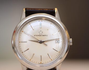 Vintage 1960s Eterna Matic Coin Case Gents Automatic