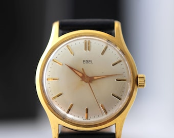 Beautiful Vintage 1960s EBEL Swiss Mechanical Watch Handwound Gold Plated
