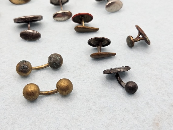 Vintage Cuff Links, Studs and Buttons for Craftin… - image 11