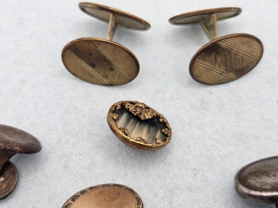 Vintage Cuff Links, Studs and Buttons for Craftin… - image 14
