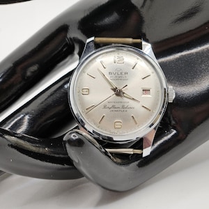 Vintage Buler Swiss Made Mechanical Watch 21 Jewels, Waterproof, with Date Feature