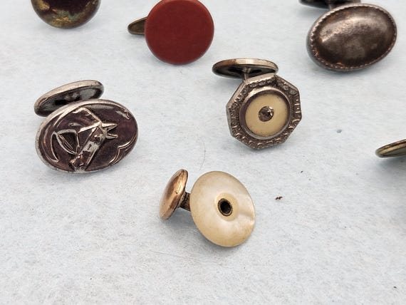 Vintage Cuff Links, Studs and Buttons for Craftin… - image 7