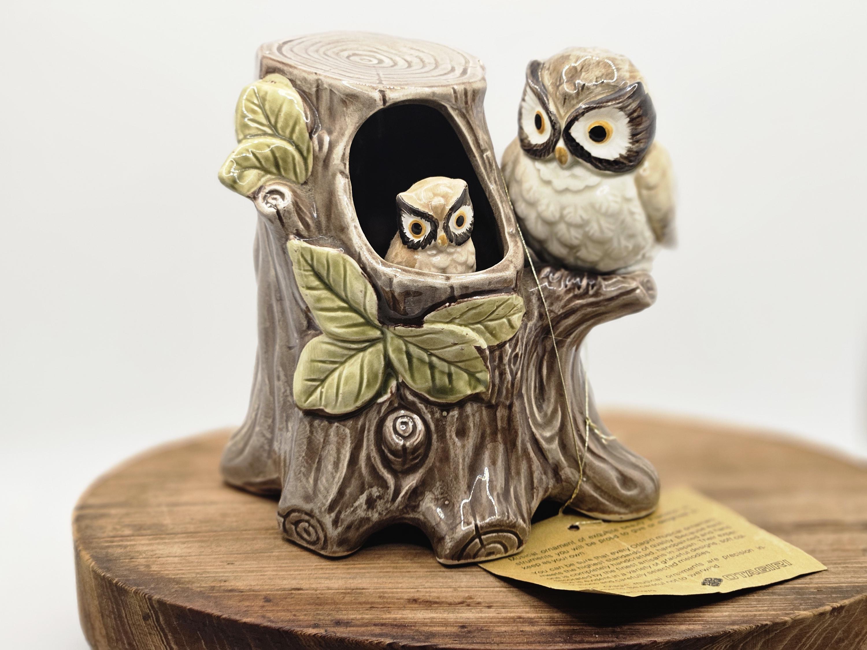 Vintage Otagiri Momma Owl and Baby Music Box