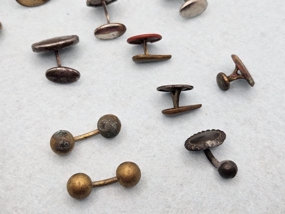 Vintage Cuff Links, Studs and Buttons for Craftin… - image 15