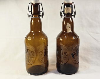 Pair of Vintage Grolsch Lager Bottles