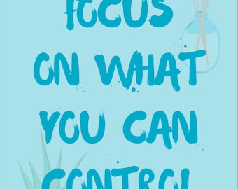 Cartel motivacional digital, céntrese en lo que puede controlar, perfecto para arte de pared, citas motivacionales inspiradoras