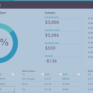 Personalisierbares persönliches monatliches Budget in Excel! Perfekt, um Monat für Monat den Überblick über Einnahmen und Ausgaben zu behalten