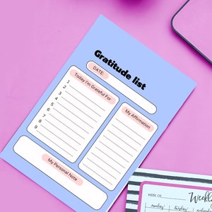 Adhd Gratitude List | Adhd printable | Adhd Schedule | Planner Schedule | Daily Planner | Adhd Journal | Adhd Organizer | Adhd Planner Adult