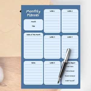 Adhd Monthly planner | Adhd printable | Adhd Schedule | Planner Schedule | Daily Planner | Adhd Journal | Adhd Organizer  Adhd Planner Adult