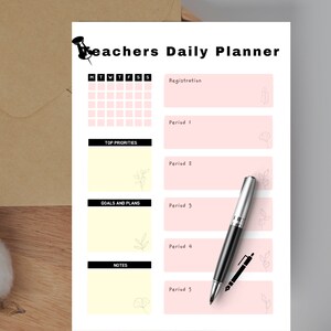 Teachers Daily Planner Schedule | Teachers Tracker |Teachers Daily Tracker | Teachers Planner | Teachers Goals