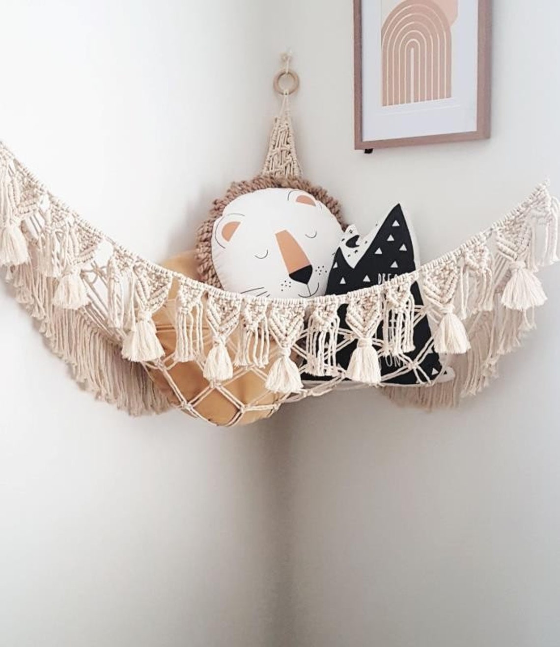 Boho Toy Hammock Hanging Hammock Kids Room Play Room Etsy
