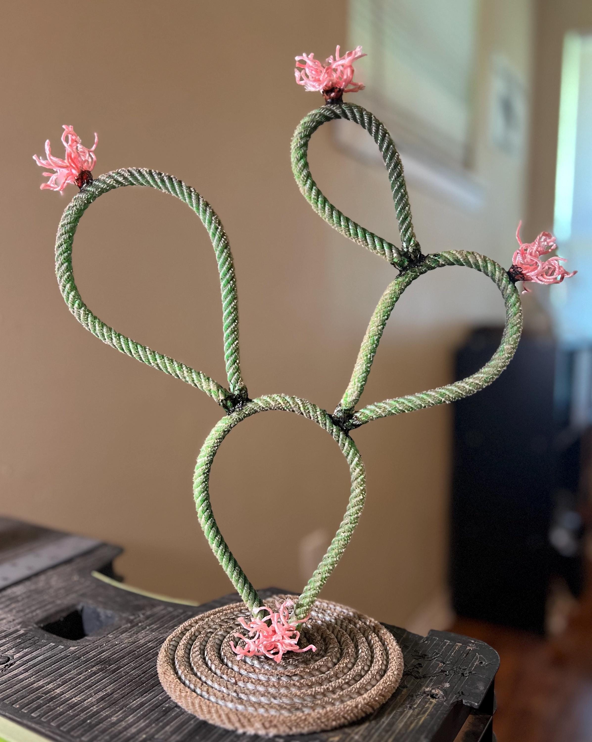 Handmade Rope Cactus Home Decor, Flower Arrangement, Western - Etsy
